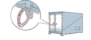 Springs for container cars (seals container closed)