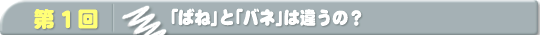 第1回　「ばね」と「バネ」は違うの？